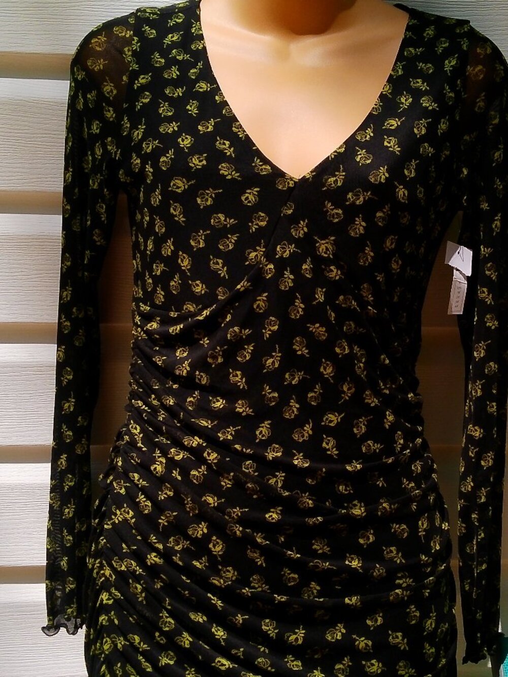 BP DRESS NEW SIZE SMALL BLACK WITH GREEN FLOWERS
